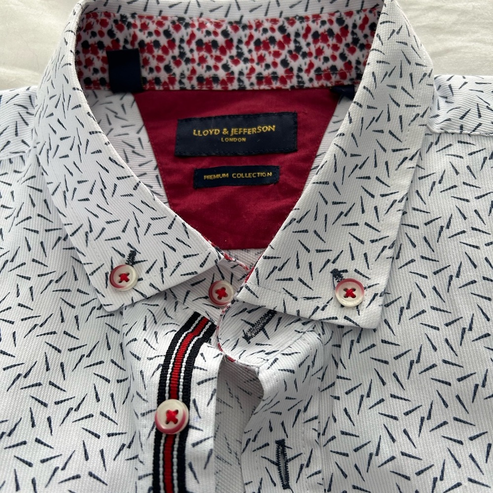 White Patterned Men's Shirt